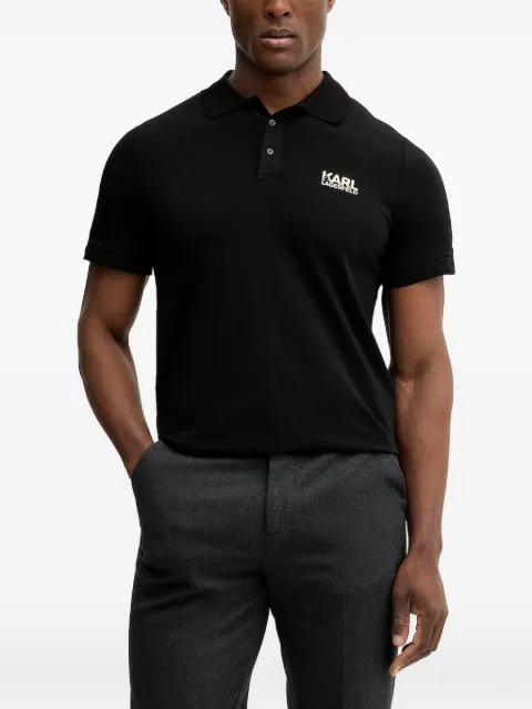 Karl Lagerfeld playera tipo polo manga corta con logo estampado