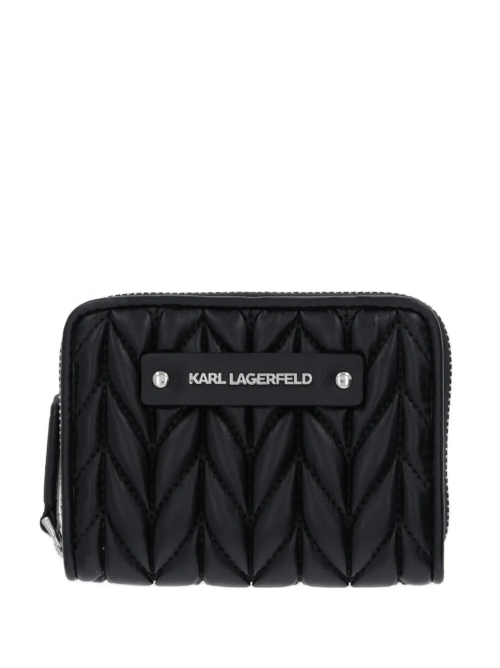 Karl Lagerfeld quilted logo-plaque wallet - Nero