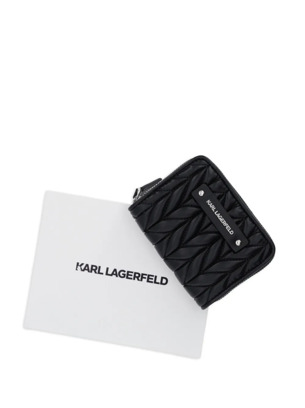 Karl Lagerfeld Portemonnee met logoplakkaat Zwart