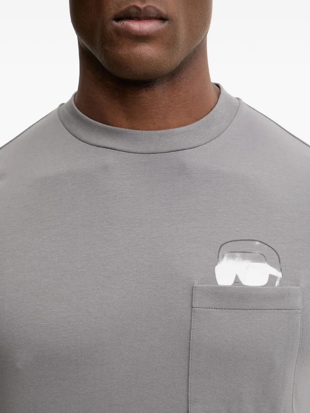 Karl Lagerfeld T-shirt met grafische print en zak Grijs