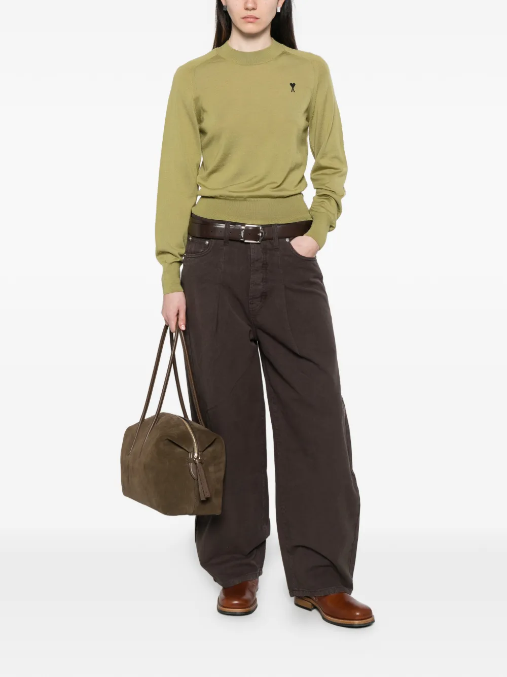  Ami Paris Appliqué Sweater - Green 