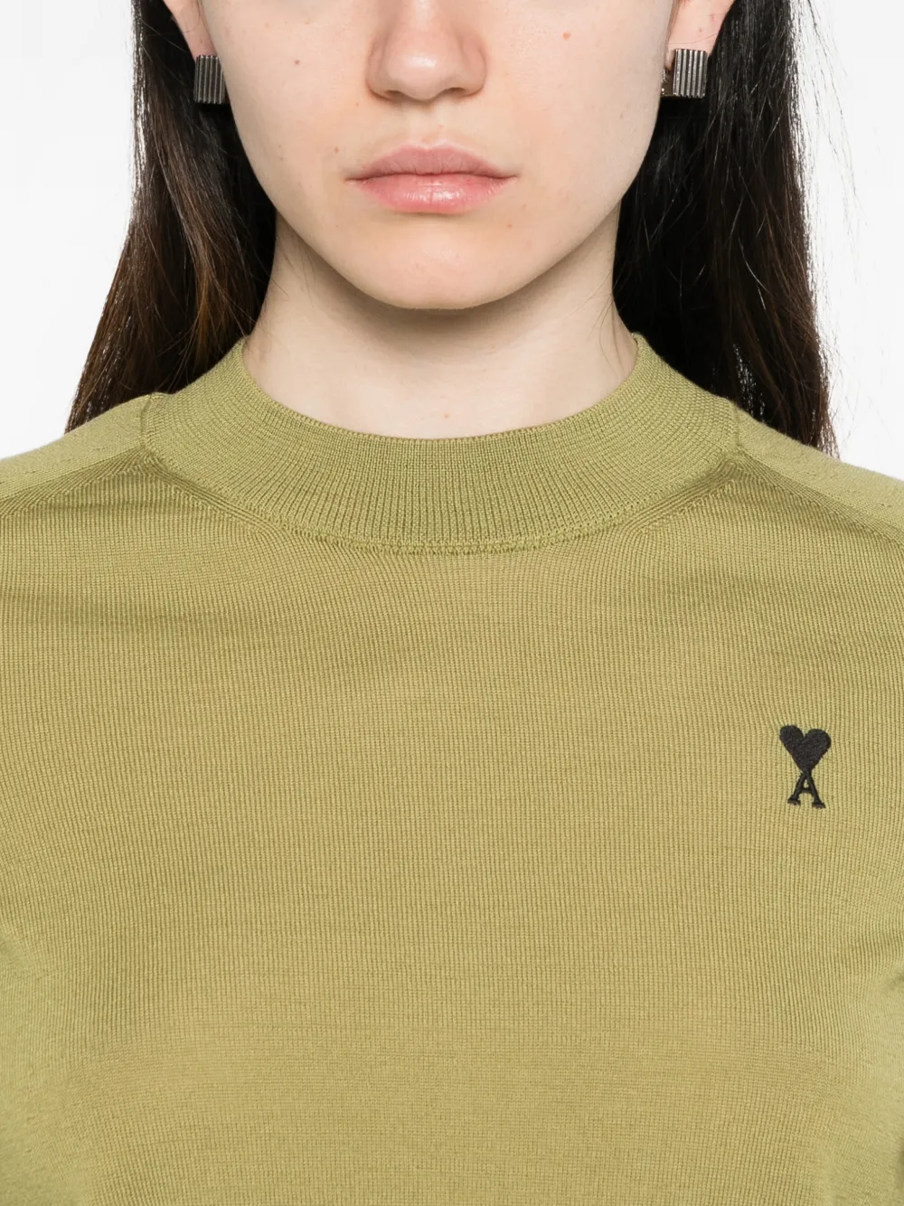 AMI Paris Trui met applicatie Groen