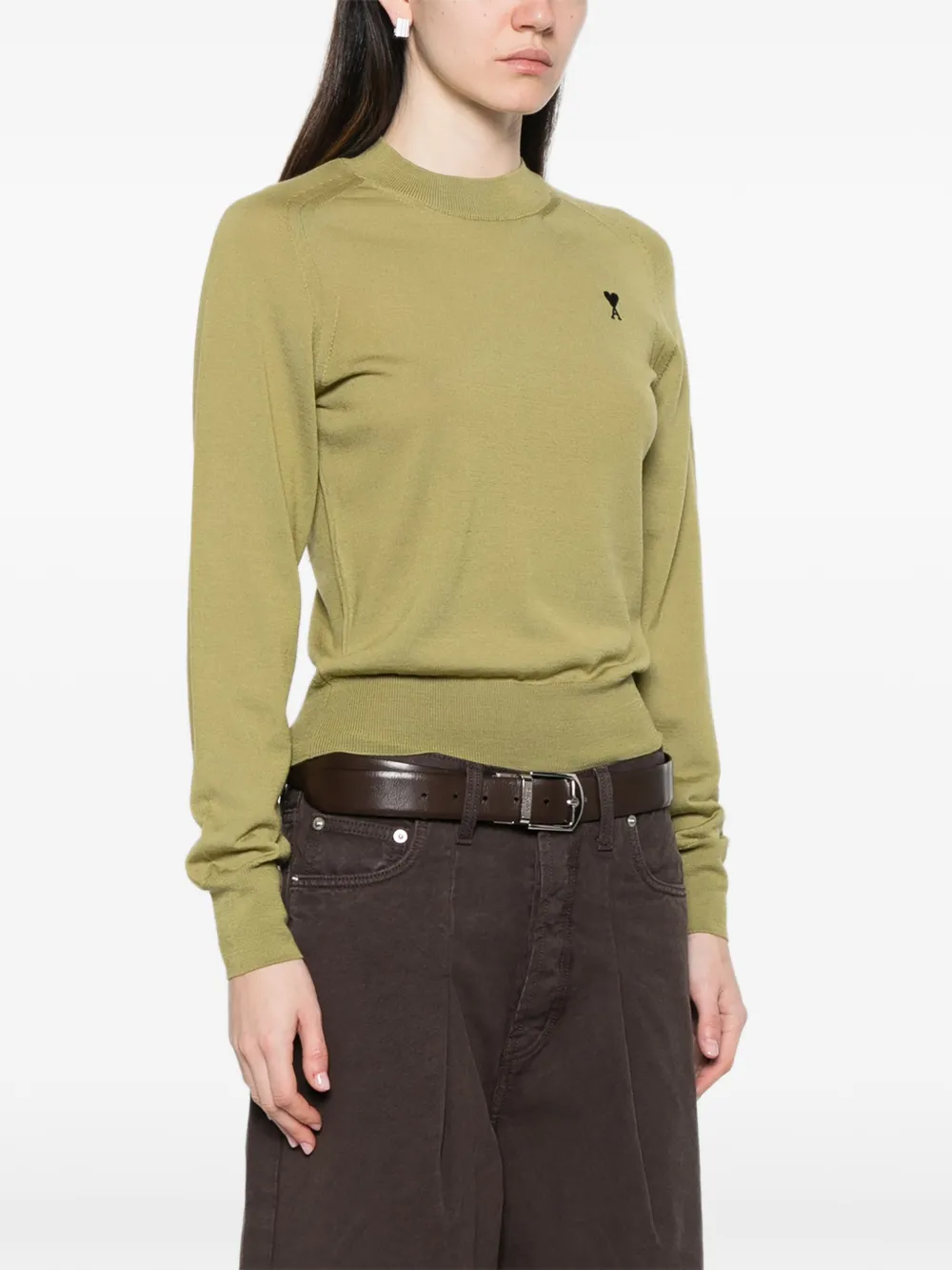  Ami Paris Appliqué Sweater - Green 