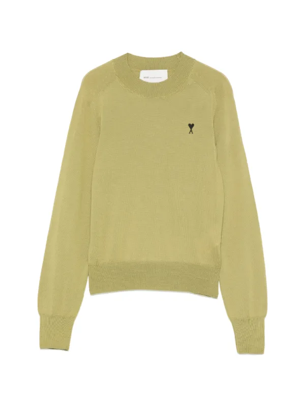 Ami Paris Appliqué Sweater in Green