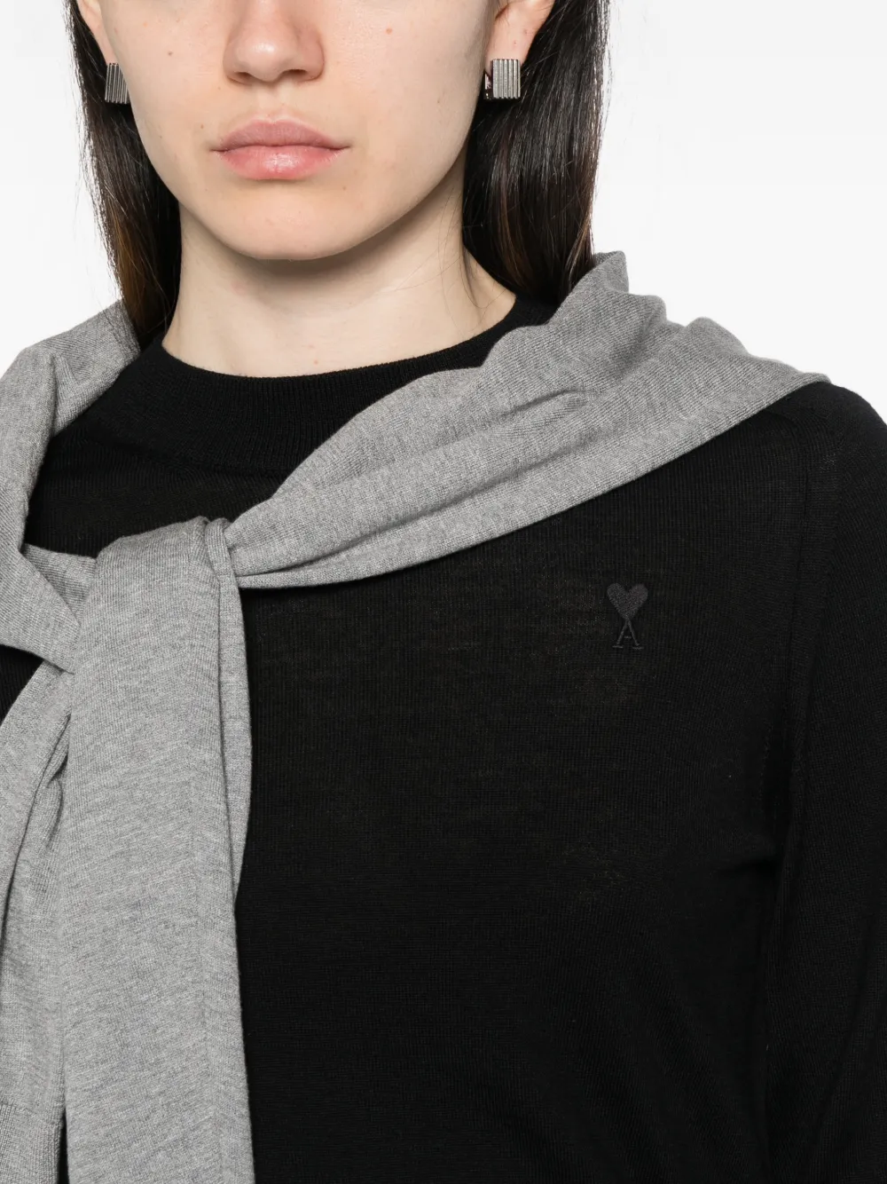 AMI Paris Trui met ronde hals Zwart
