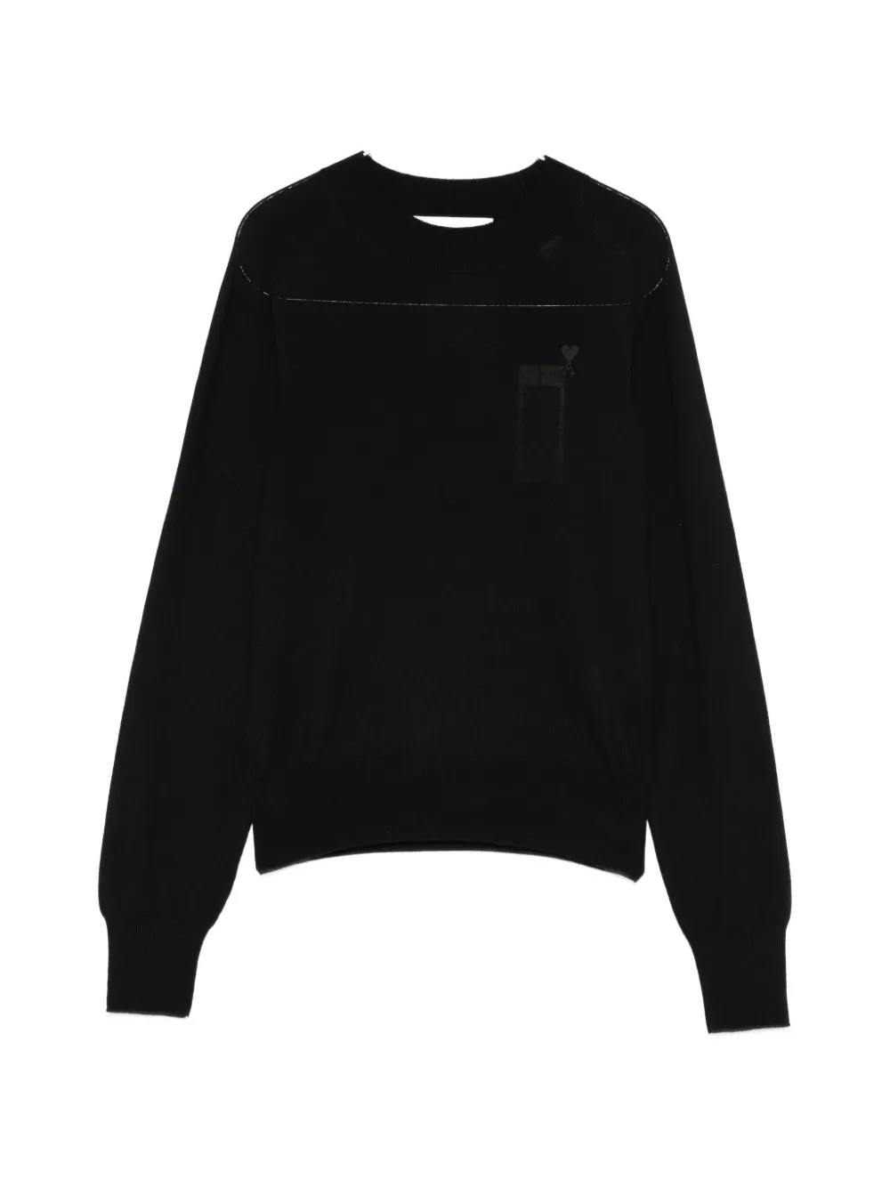 AMI Paris crewneck detail jumper - Nero