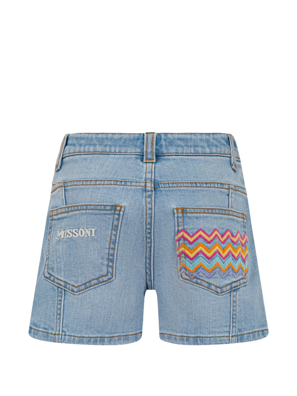  Missoni Kids Zigzag-panel Shorts - Blue 