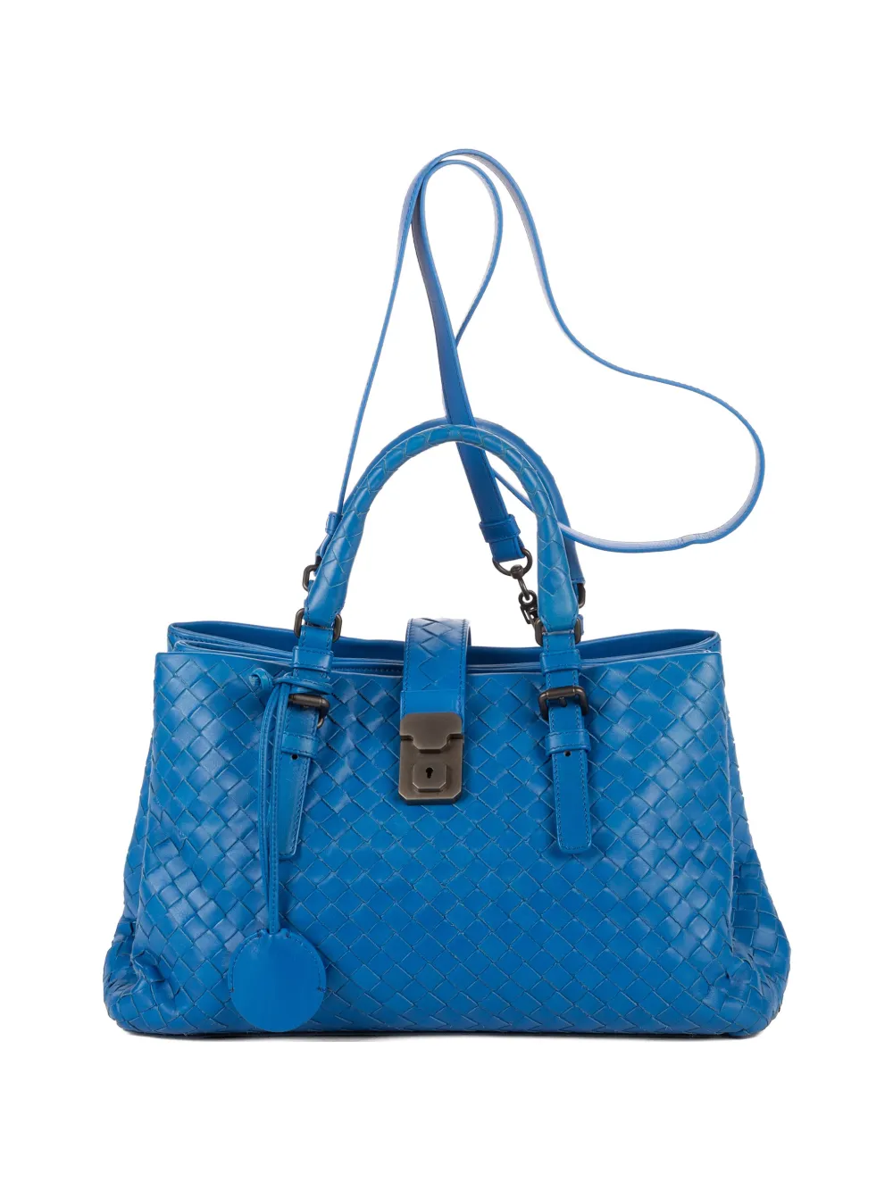 Bottega Veneta Pre-Owned Roma woven-design leather tote bag - Blu