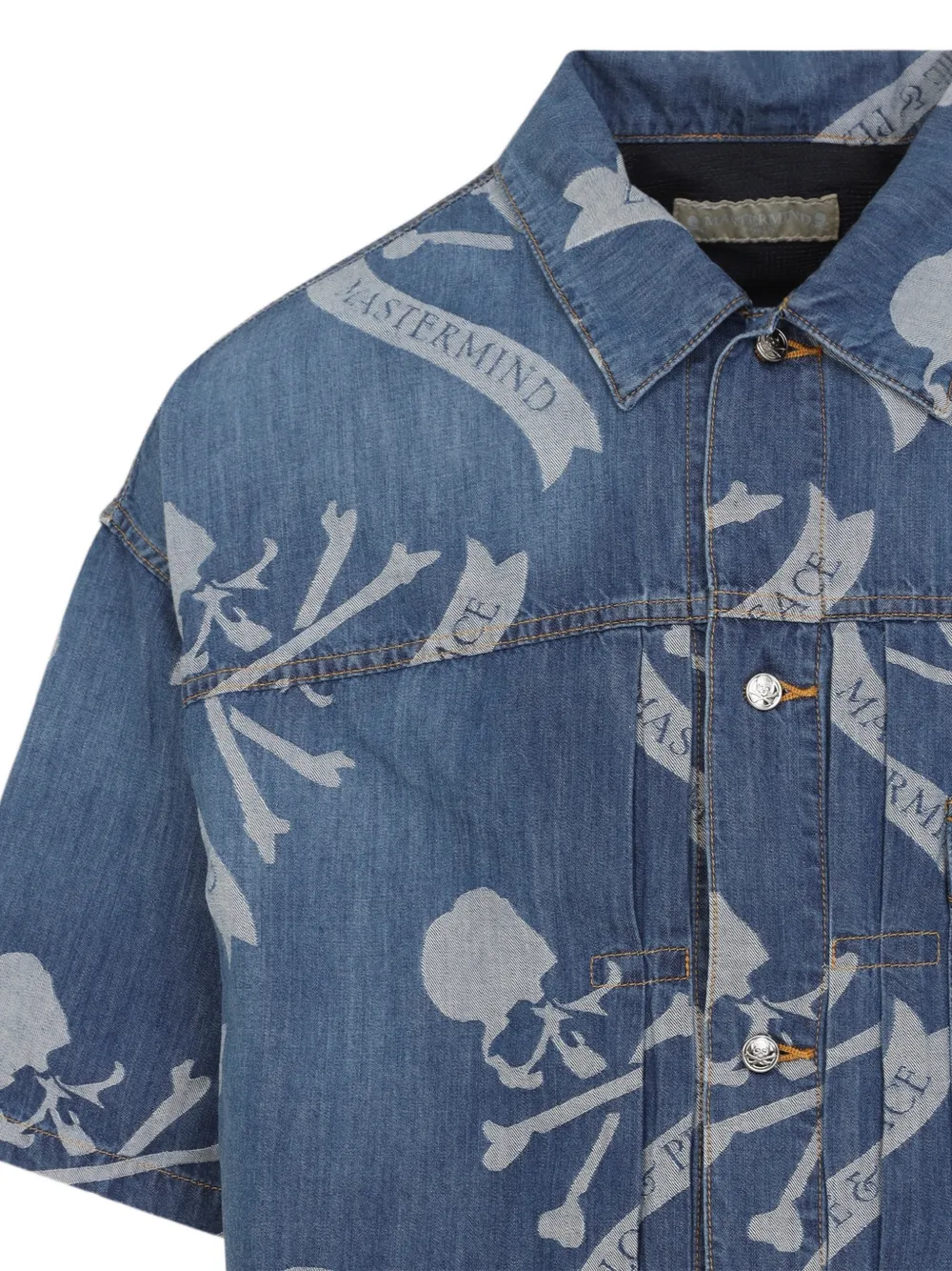 Mastermind World Overhemd met doodskopprint Blauw