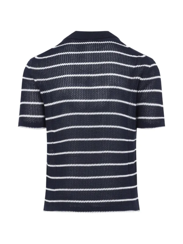 Ralph Lauren Purple Label Striped Knit T-shirt | Blue | FARFETCH JO