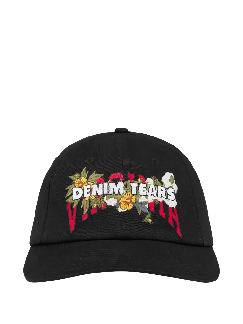 Denim Tears Virginia floral-embroidered cap - Nero