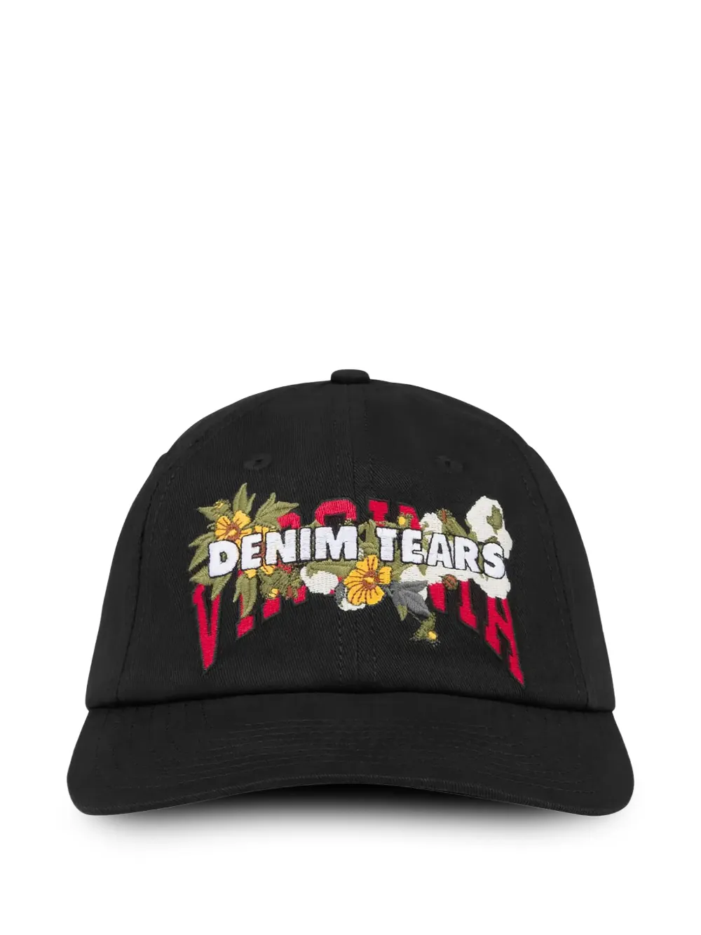 Denim Tears Virginia floral-embroidered cap - Nero