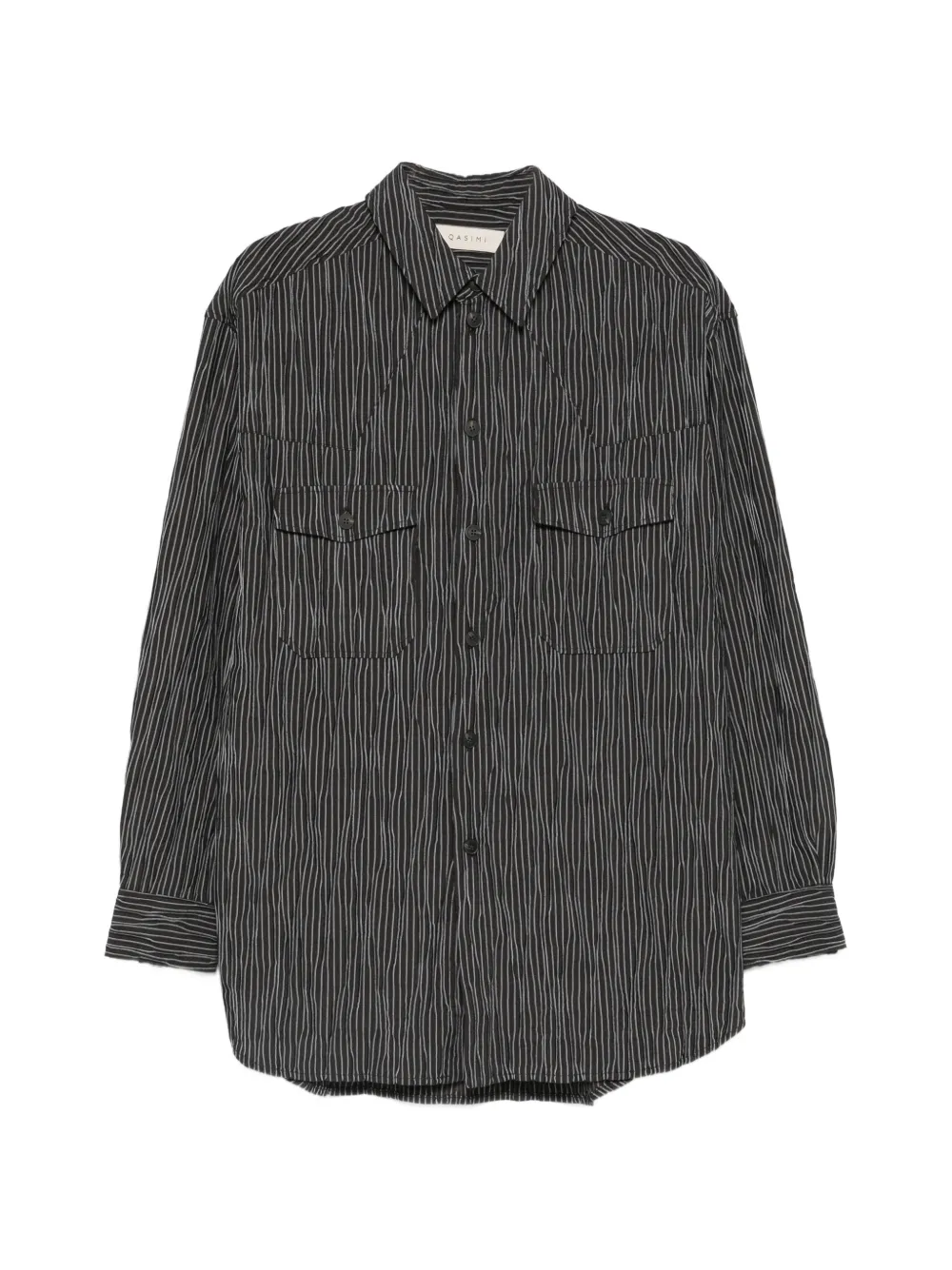 Qasimi striped pocket shirt - Nero