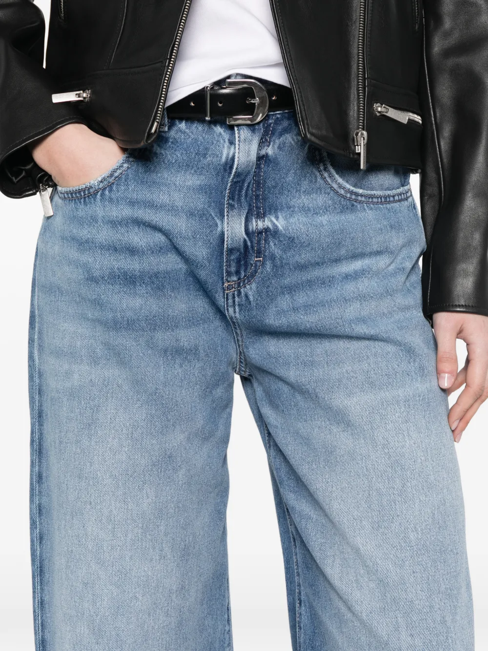 ICON DENIM Poppy gerafelde jeans Blauw