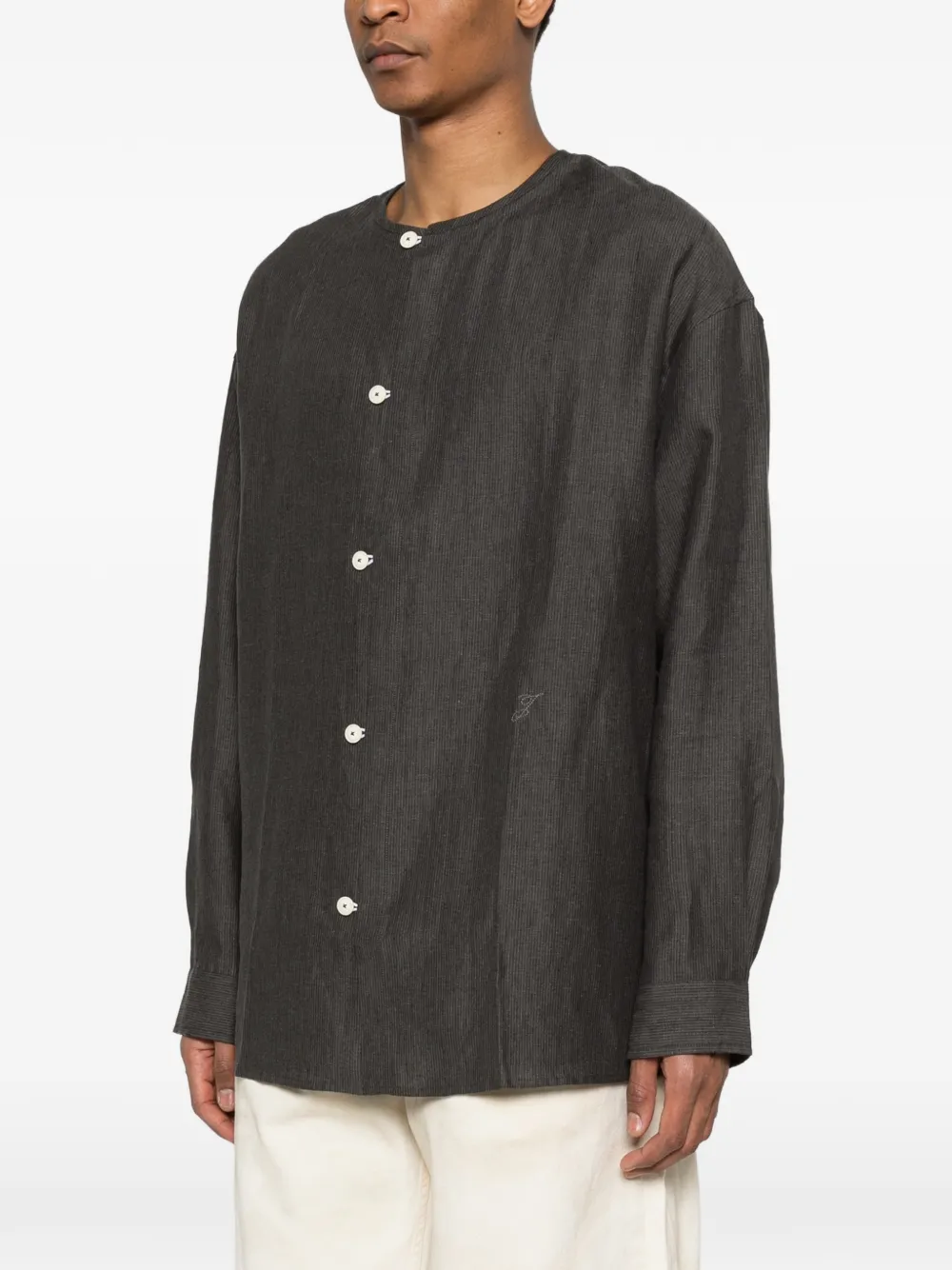 Jacquemus long-sleeve Striped Shirt | Grey | FARFETCH