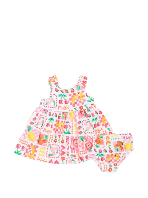 Mayoral ruffled floral-pattern dress set