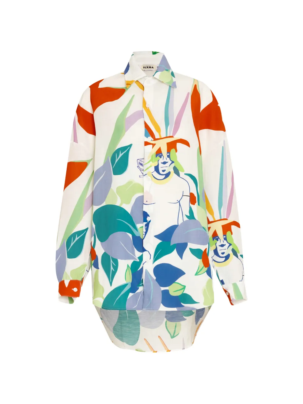 Amir Slama leaf graphic shirt - Weiß