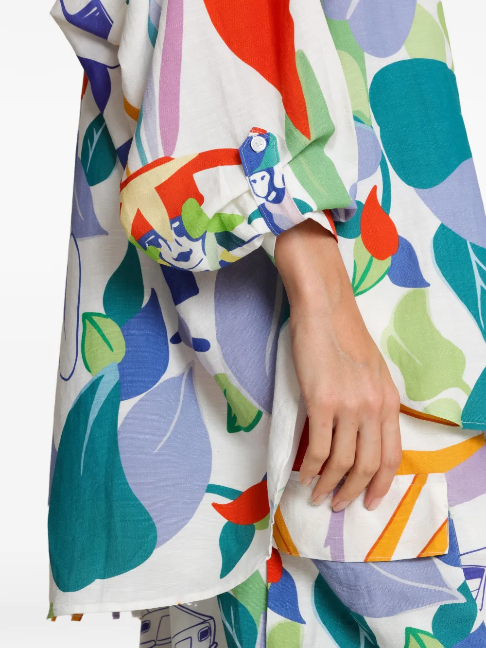 Amir Slama Blouse met grafische bladerprint Wit