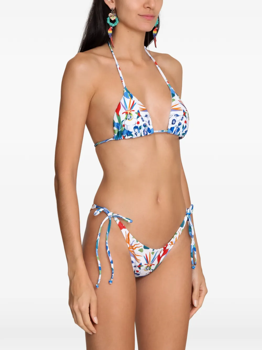 Amir Slama Bikini met bloemenprint Wit