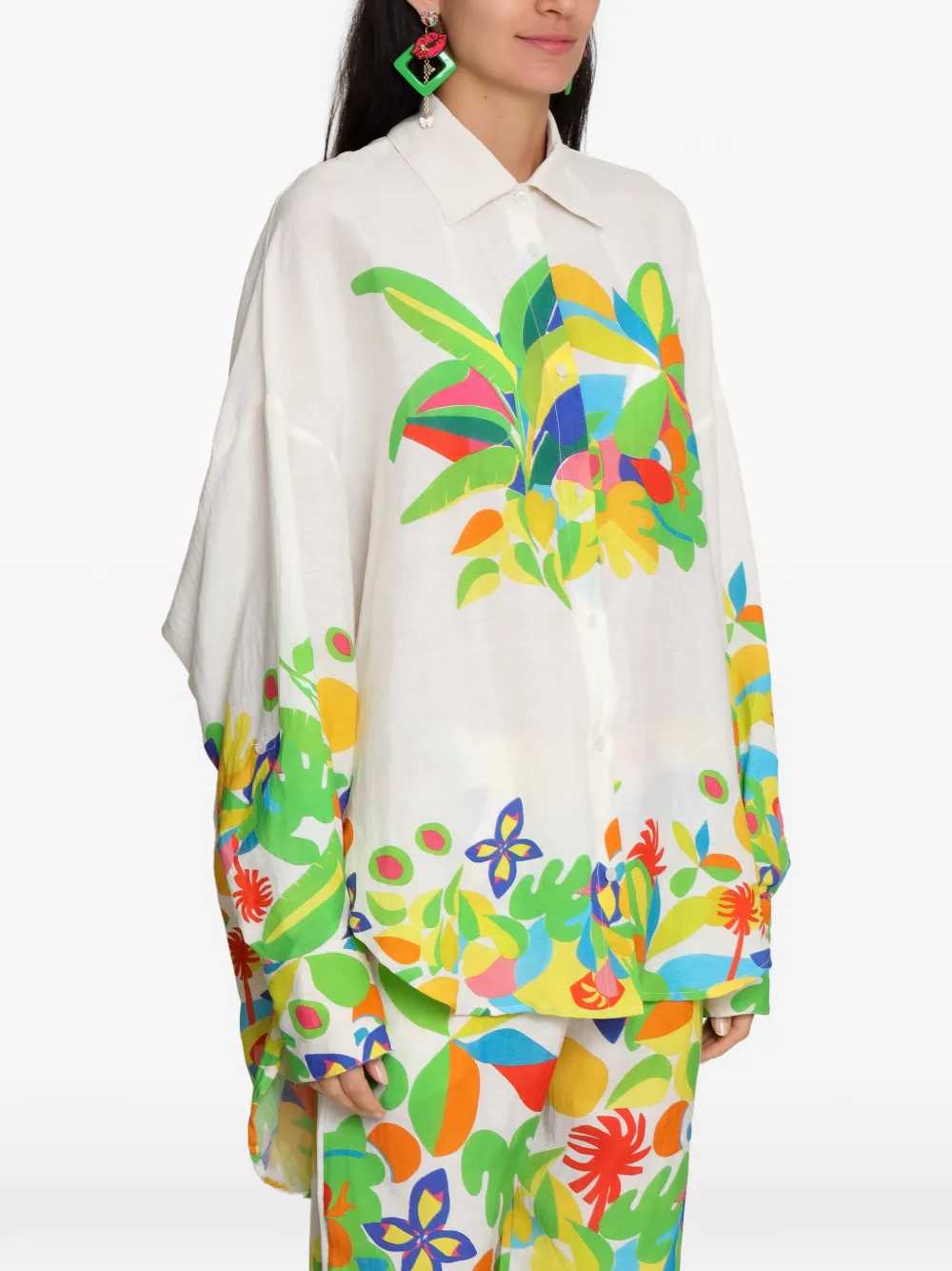Amir Slama Blouse met bloemenprint Wit