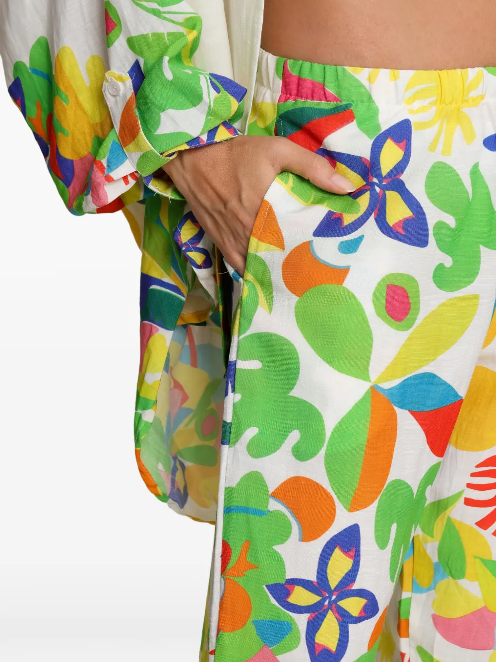 Amir Slama Broek met bloemenprint Wit