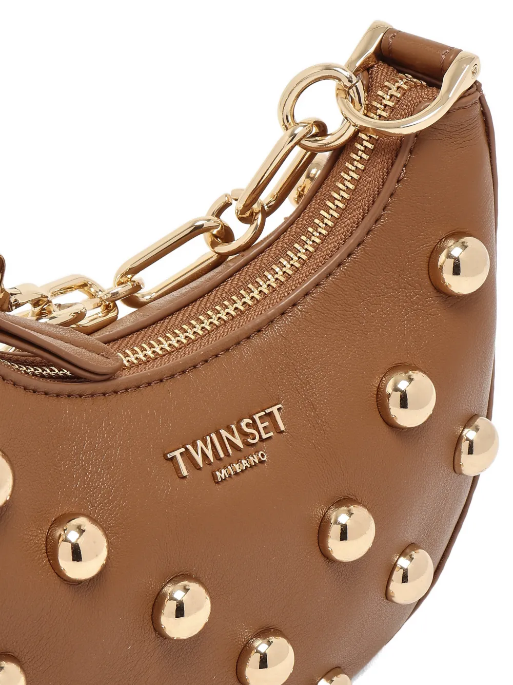 TWINSET Clutch verfraaid met studs Bruin