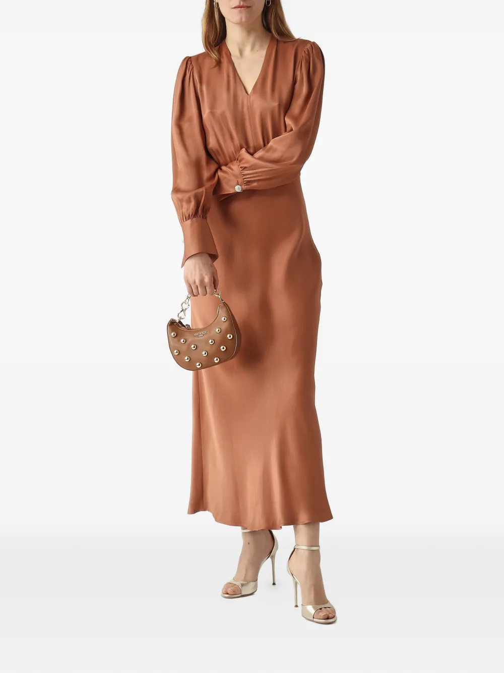 TWINSET Clutch verfraaid met studs Bruin