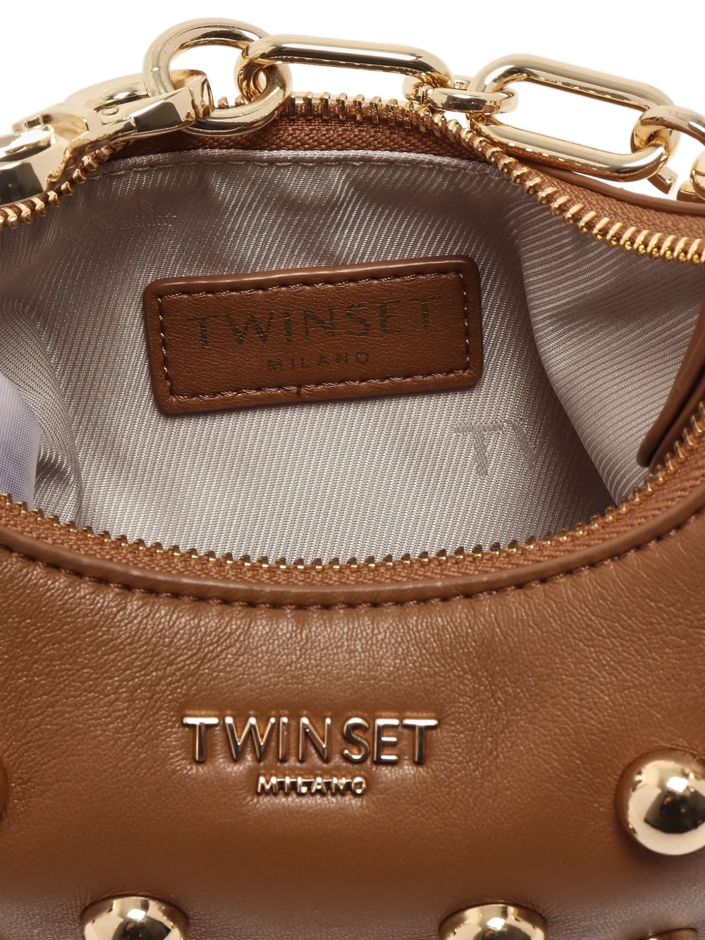 TWINSET Clutch verfraaid met studs Bruin