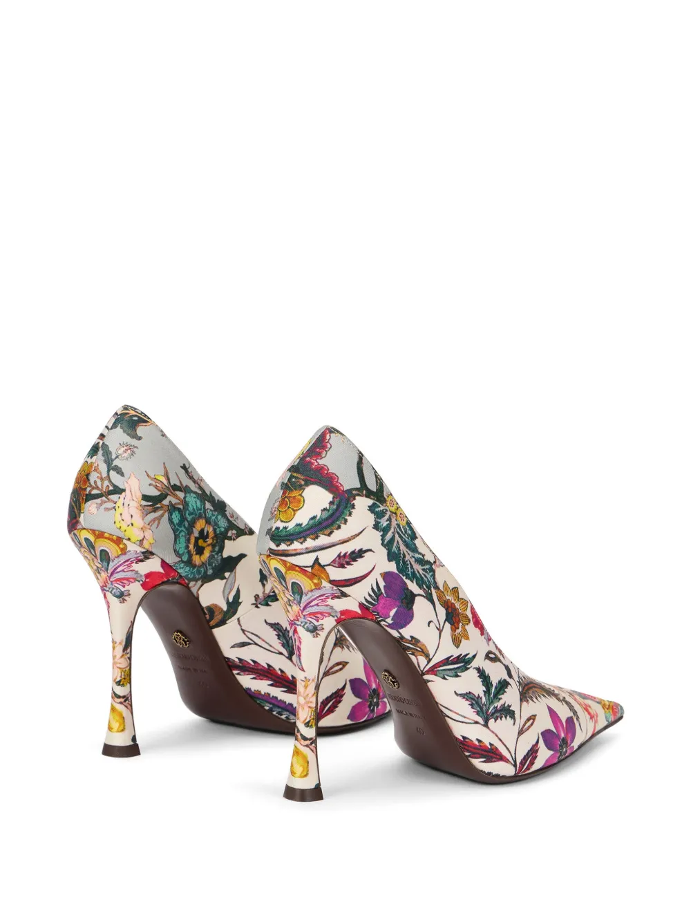 Roberto Cavalli Florentine floral-print pumps Beige