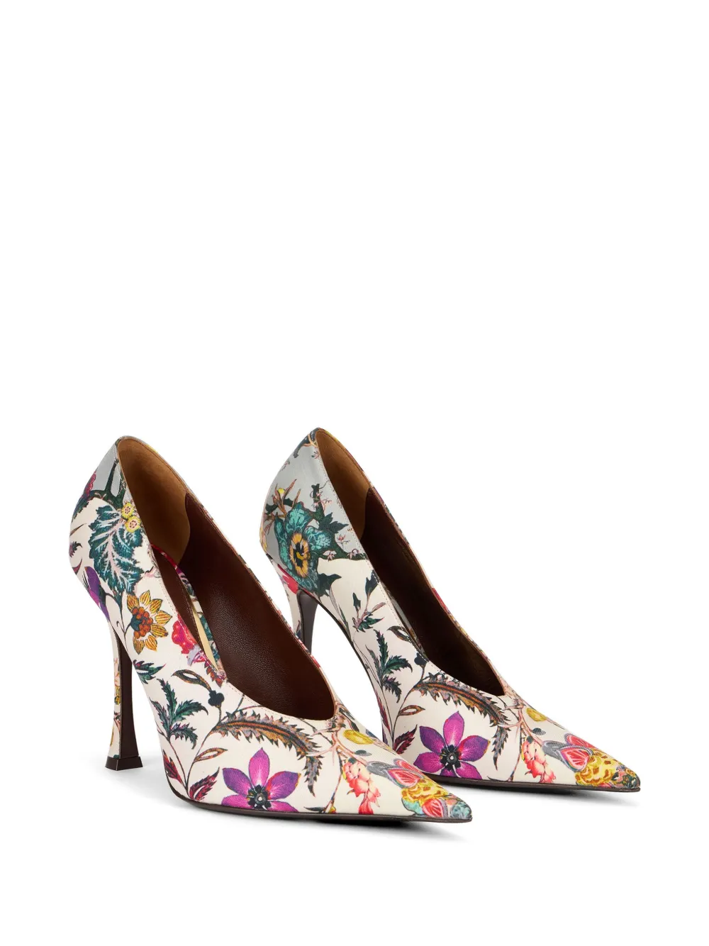 Roberto Cavalli Florentine floral-print pumps Beige