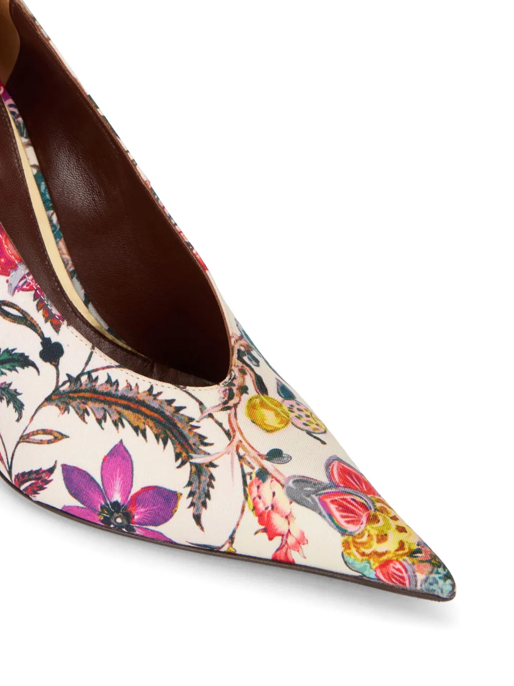 Roberto Cavalli Florentine floral-print pumps Beige