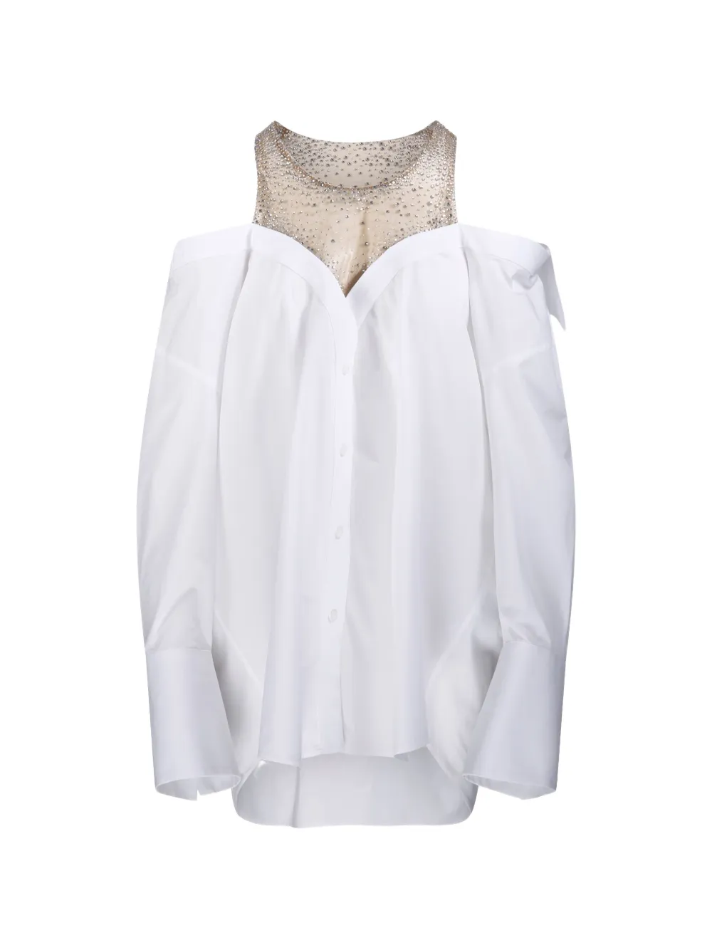 Giuseppe Di Morabito crystal-embellished off-shoulder dress - Bianco