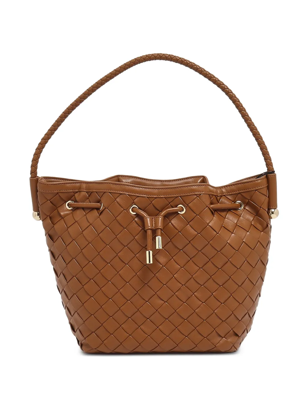 TWINSET woven drawstring tote bag - Marrone