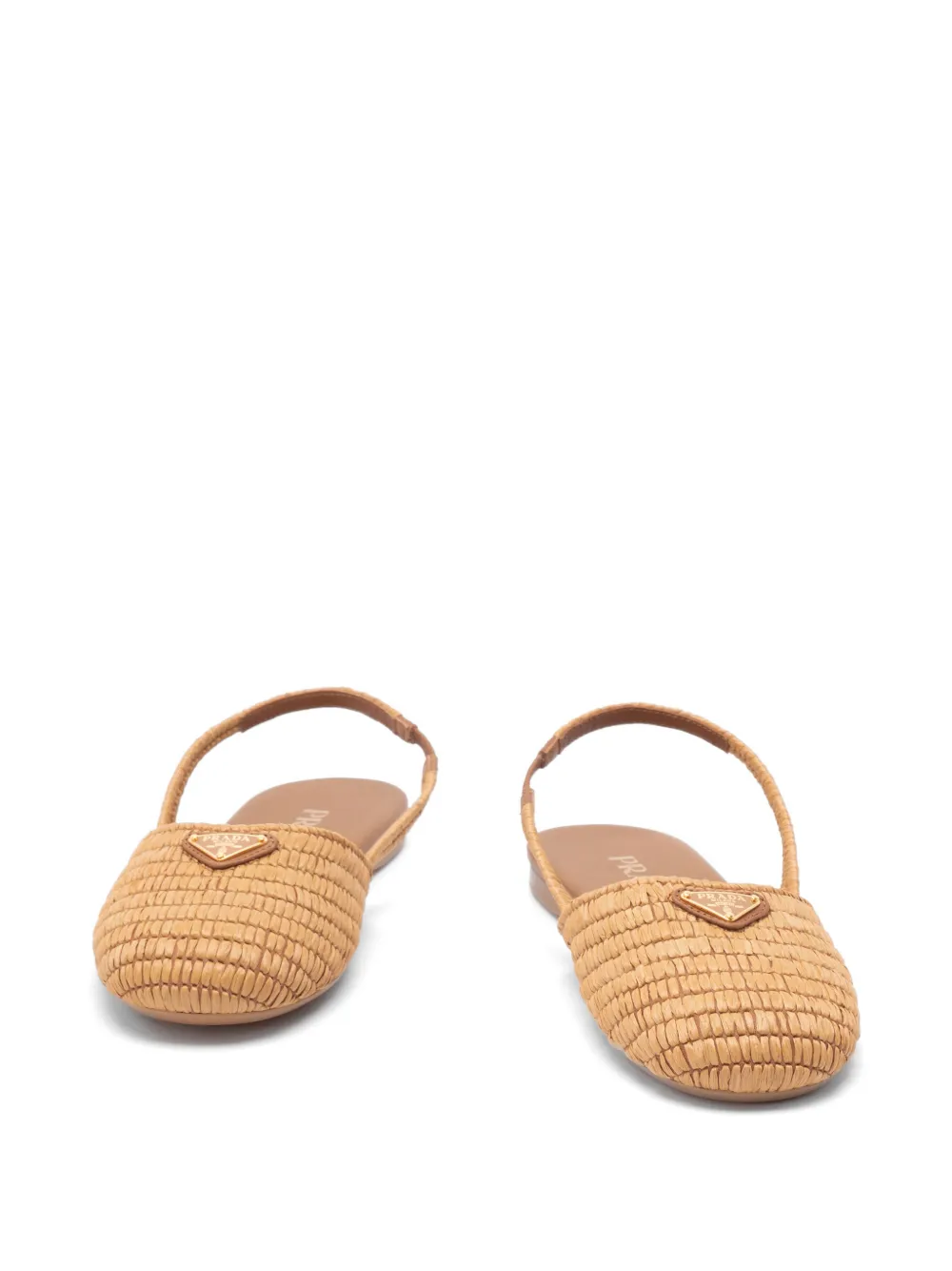 Prada triangle-logo ballet flats - Toni neutri