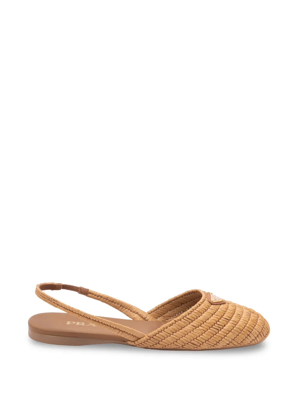 Prada triangle-logo ballet flats - Toni neutri