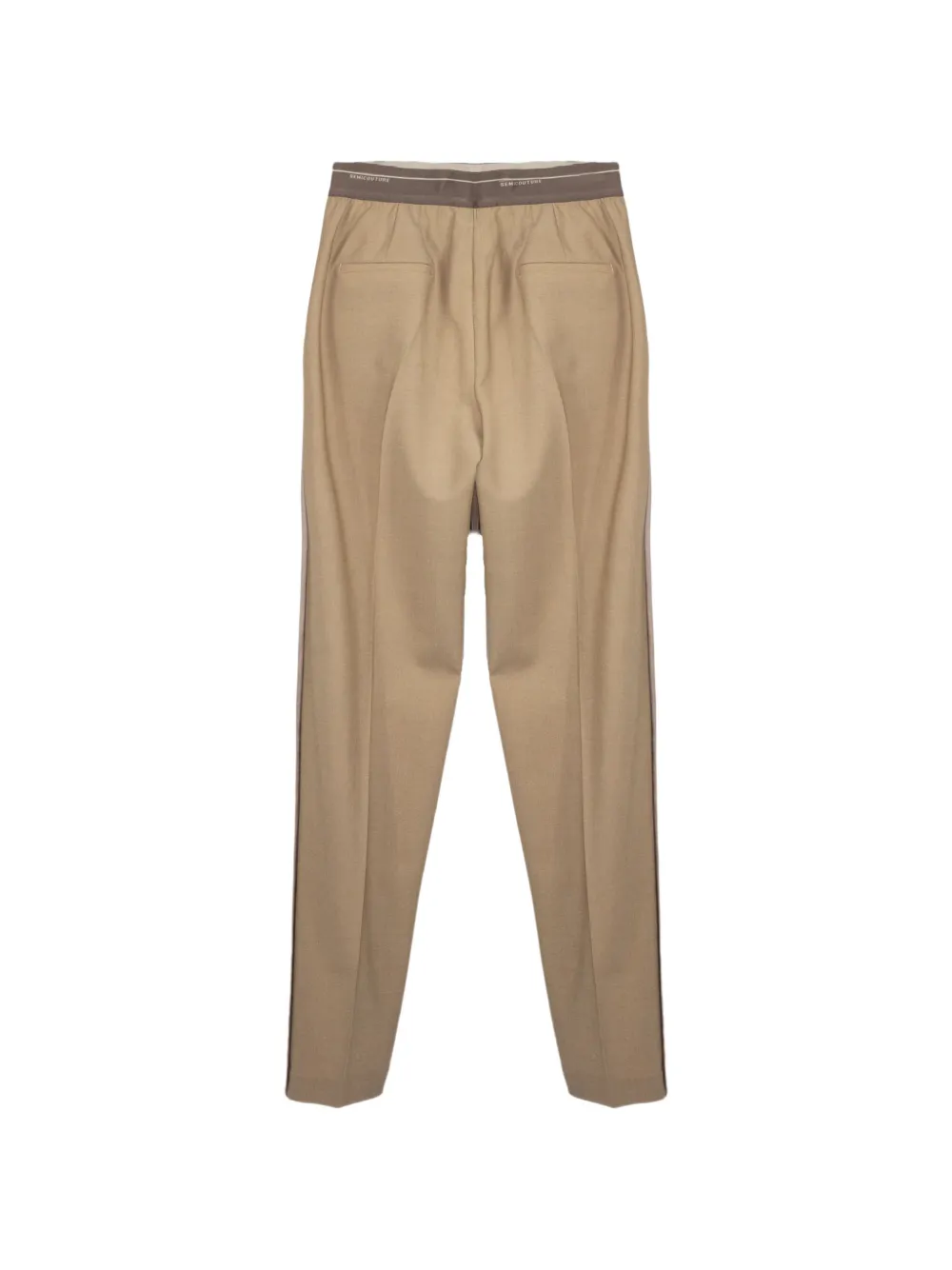  Semicouture Elasticated-waistband Crease Trousers - Neutrals 