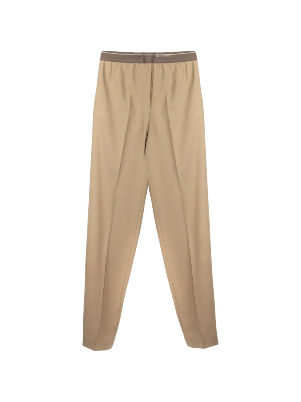 Semicouture elasticated-waistband crease trousers - Toni neutri