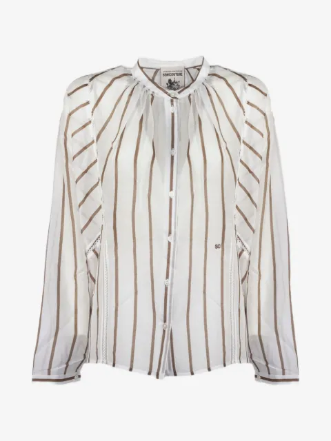 Semicouture camisa con rayas estampadas