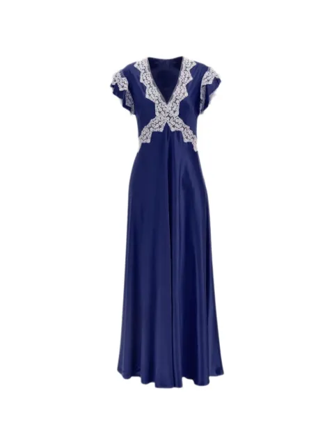 Alberta Ferretti lace V-neck maxi dress