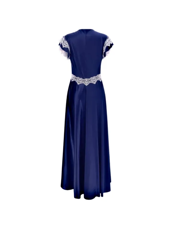 Alberta Ferretti Lace V-neck Maxi Dress | Blue | FARFETCH