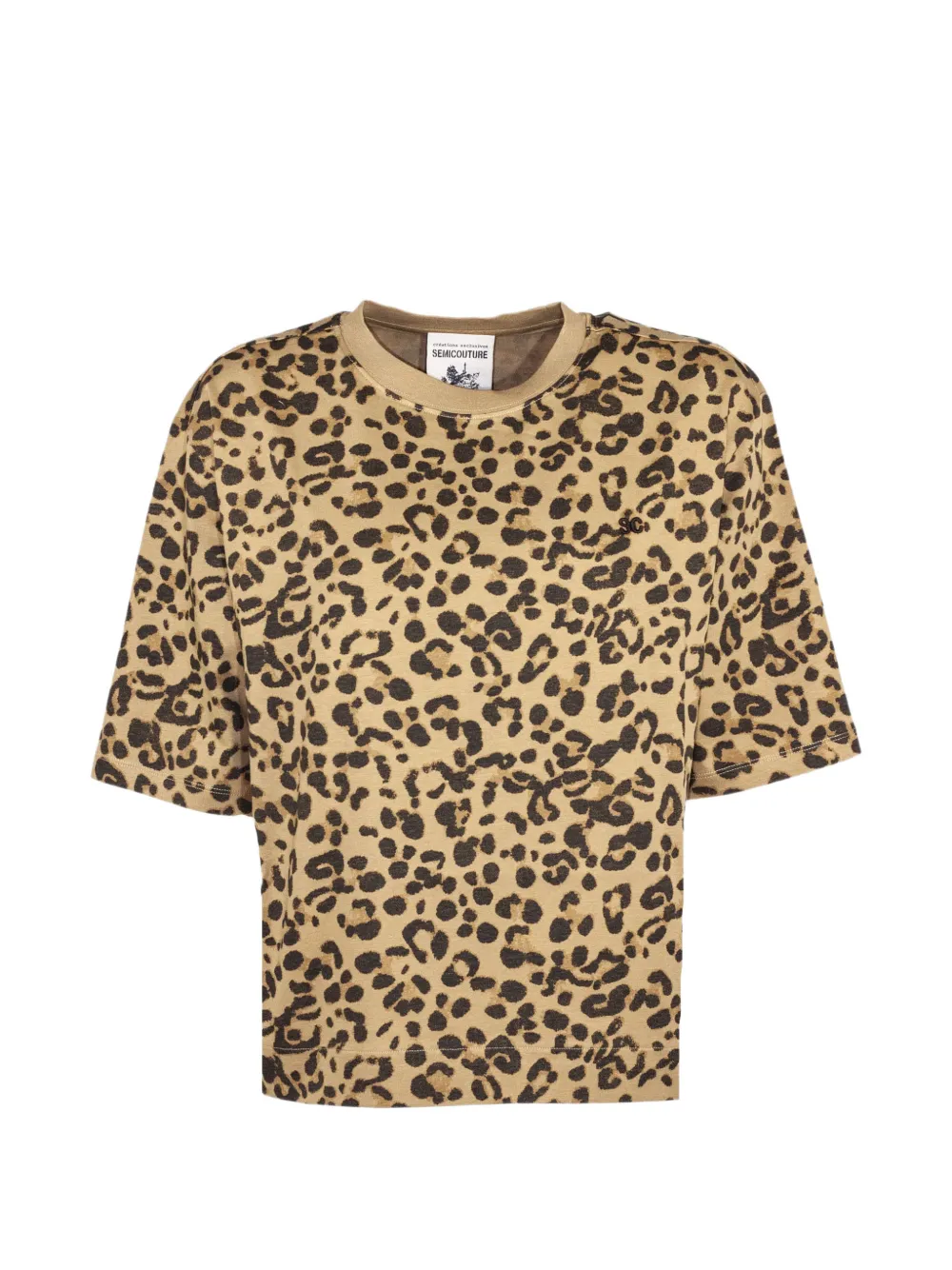 Semicouture animal-print T-shirt - Toni neutri