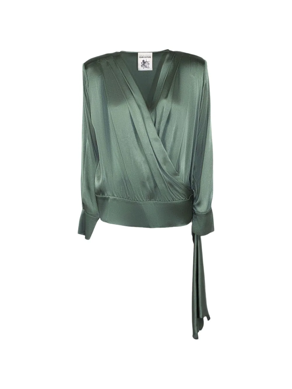 Semicouture crossover V-neck blouse - Verde
