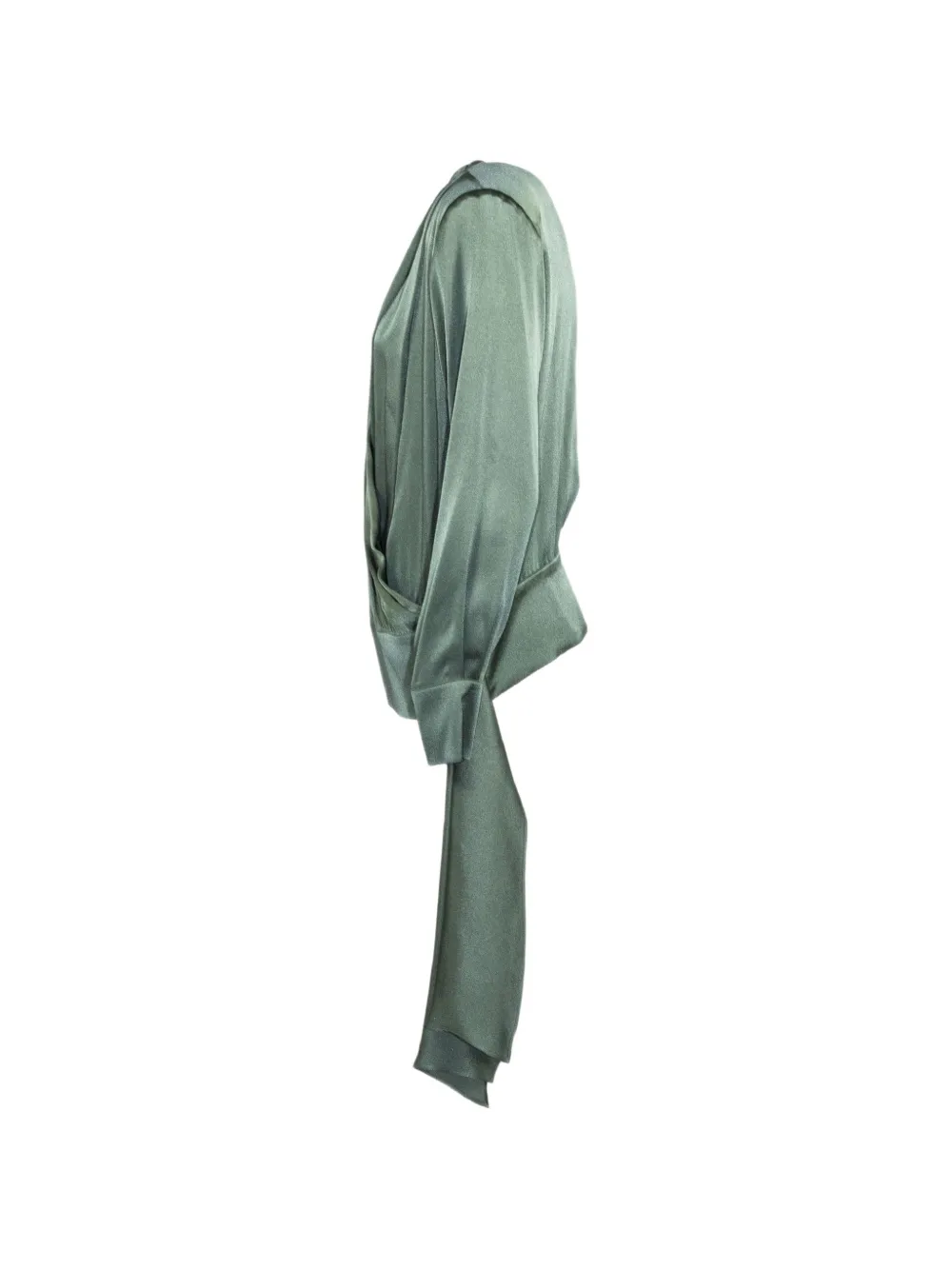  Semicouture Crossover V-neck Blouse - Green 