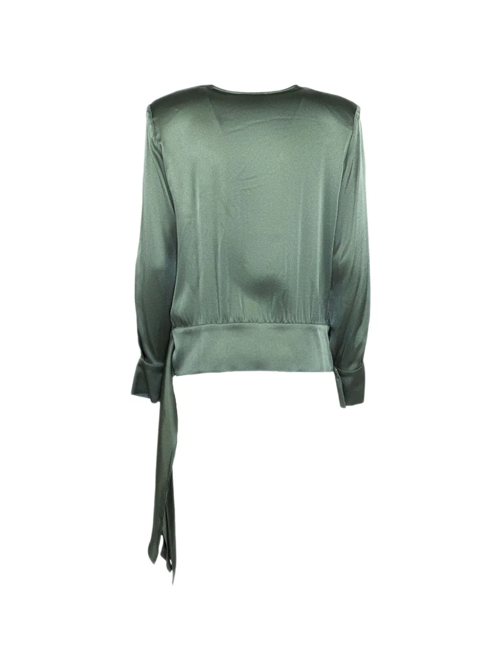  Semicouture Crossover V-neck Blouse - Green 