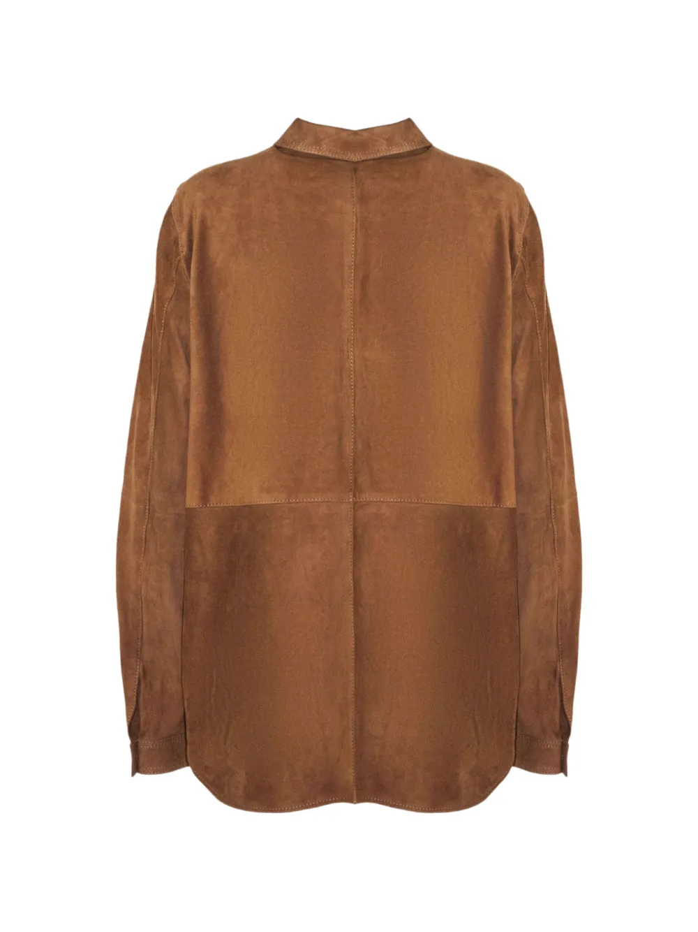 Semicouture Filipa leren blouse met lange mouwen Bruin