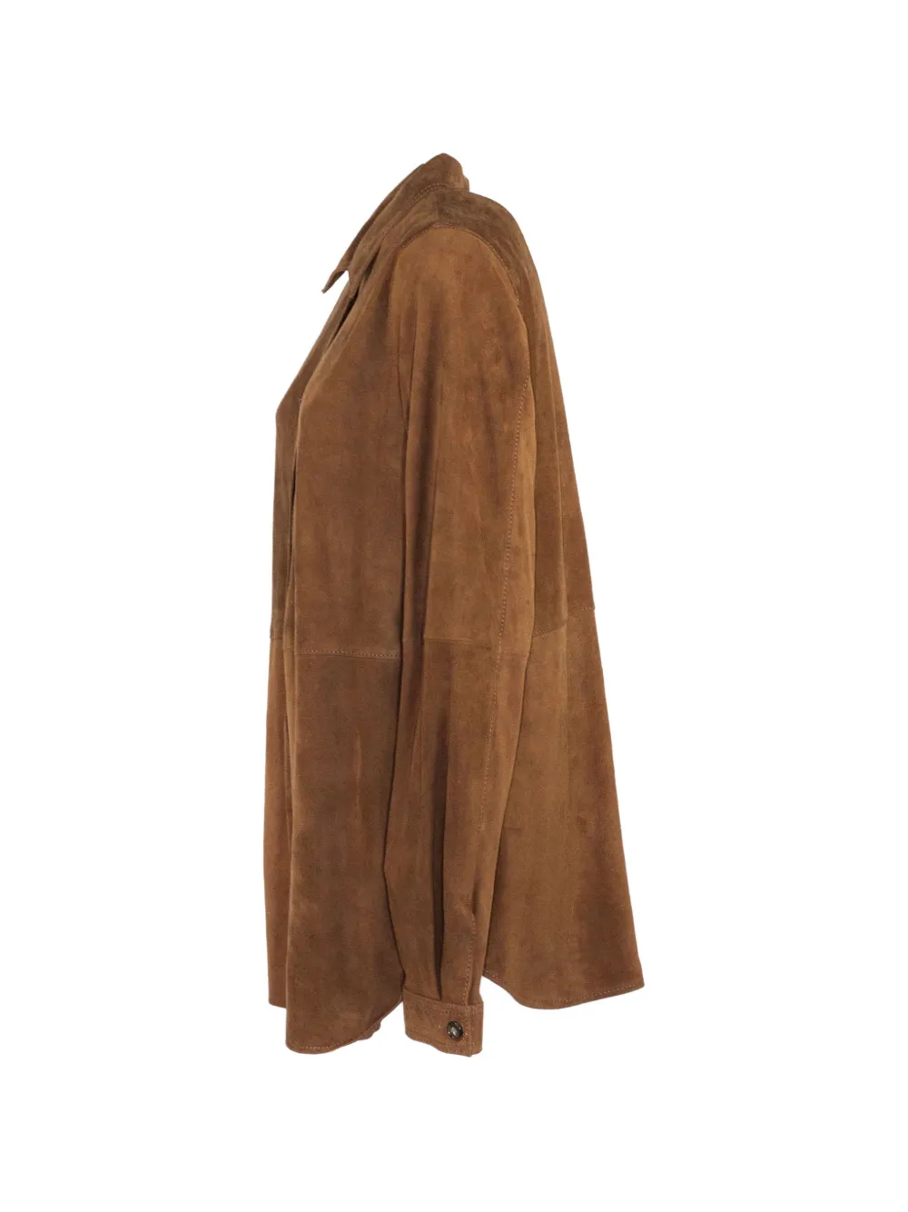 Semicouture Filipa leren blouse met lange mouwen Bruin