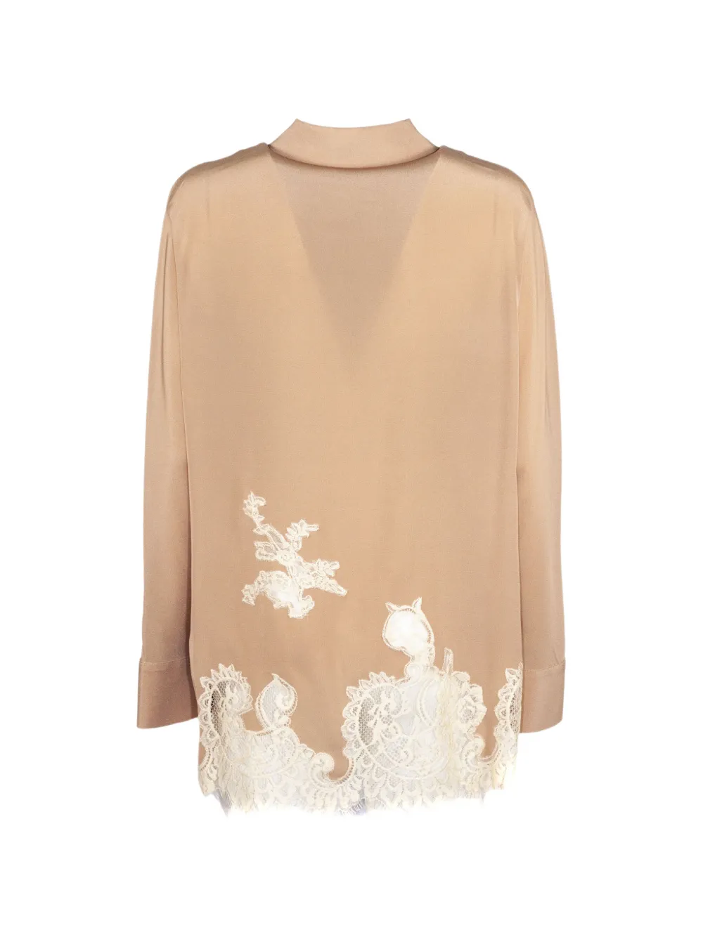  Semicouture Patch-pocket Lace-panel Shirt - Neutrals 