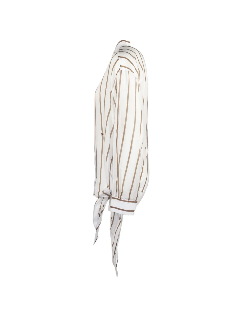  Semicouture Striped Asymmetrical Shirt - White 