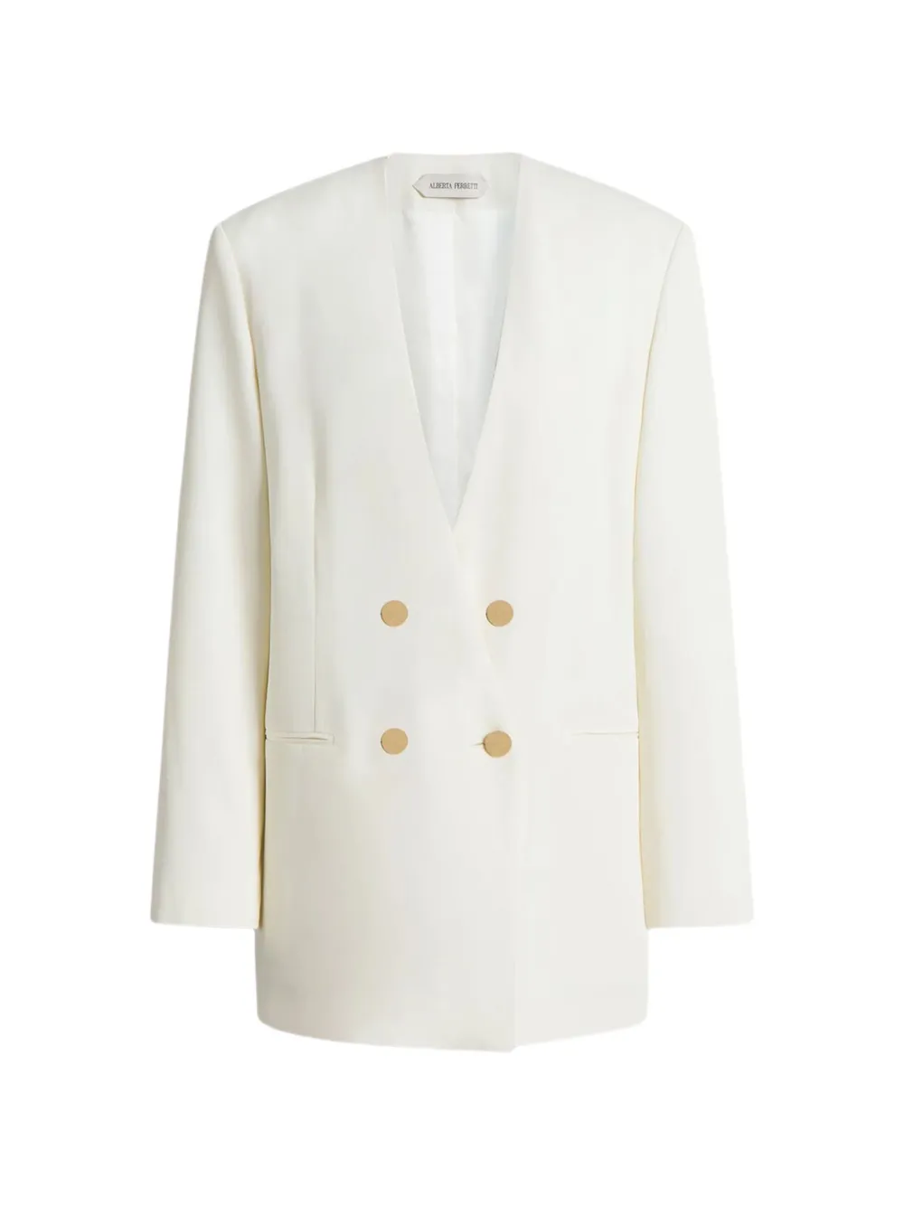Alberta Ferretti double-breasted gold-button jacket - Toni neutri