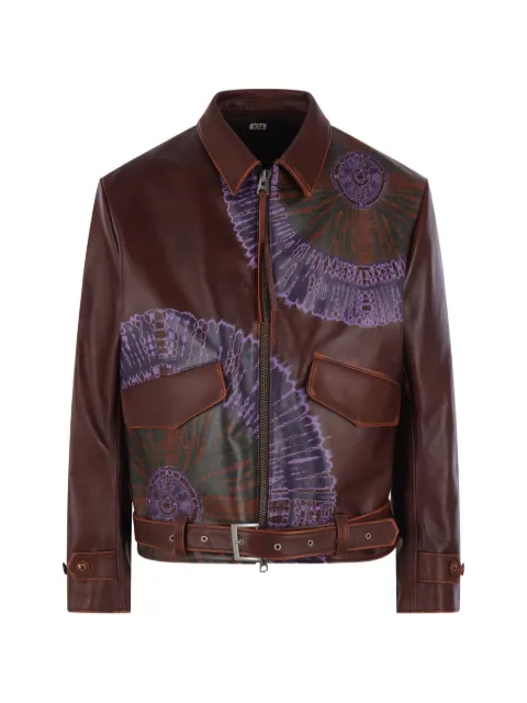 KHOKI graphic-print belted jacket
